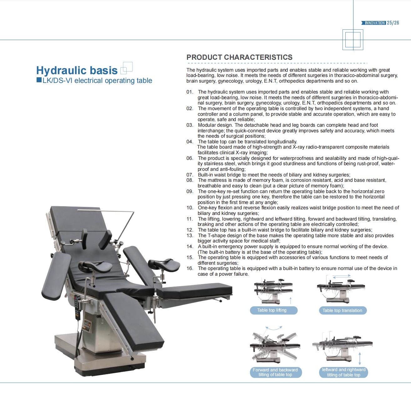 Basis Hydraulic Operating Table info1.jpg